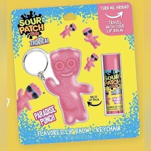 Sour Patch Kids Flavored Lip Balm and Keychain Holder (Flavor) 2-Piece Set - New